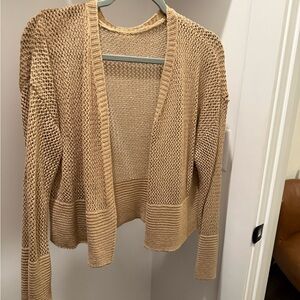 Women's Tan Open Knit Sweater